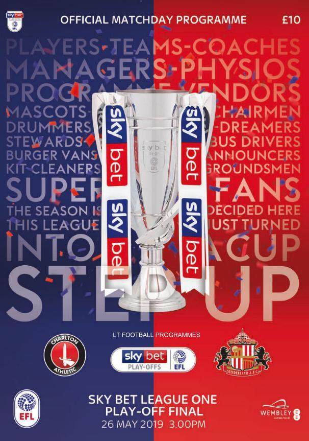 2019 LEAGUE ONE PLAY-OFF FINAL - SUNDERLAND v CHARLTON ATHLETIC